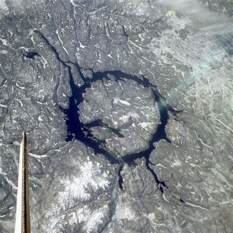This Is The Manicouagan Crater In Quebec Its Around 215 Million Years
