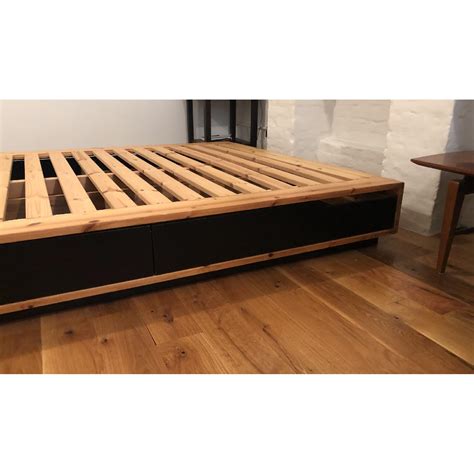 Ikea Mandal Birch Black Platform Bed Frame W Storage Aptdeco
