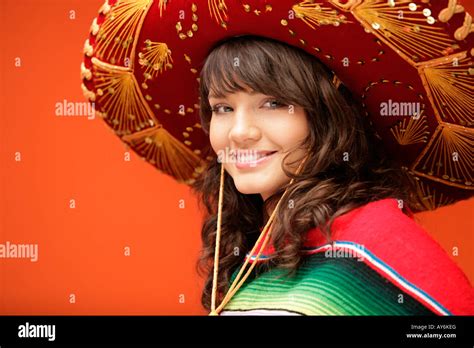 Mexican Woman Wearing Traditional Hat Hi Res Stock Photography And