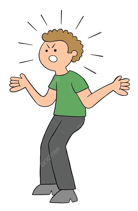 Cartoon Angry Man Shoutingvector Illustration Person Mad Face Vector