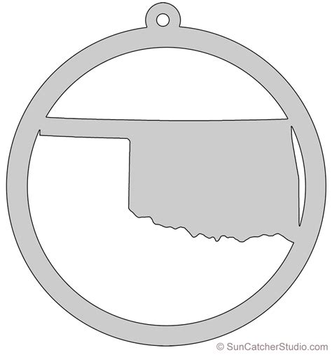 Oklahoma Map Circle Free Scroll Saw Pattern Shape State Stencil Clip