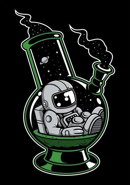 Astronaut Bong Cartoon Character In 2021 Mini Canvas Art Canvas