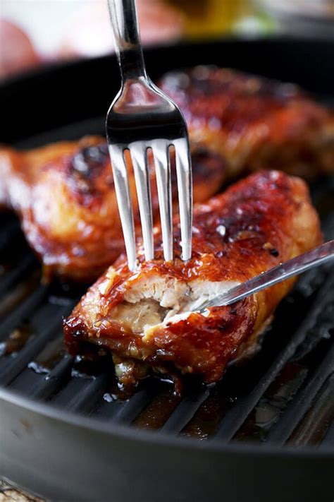 This quick and easy grilled chicken marinade recipe is healthy, flavorful and made with basic ingredients. Baked Chicken Thighs with Soy Marinade | Pickled Plum ...