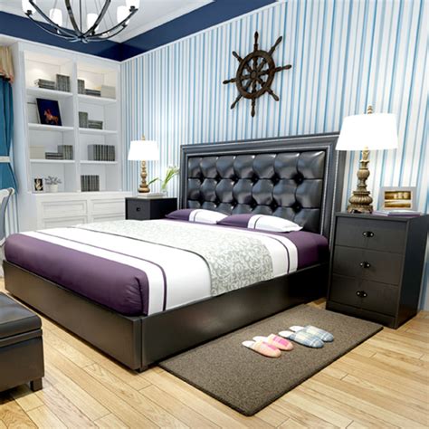 Update your bedroom with a fresh new look. modern design soft bed bedroom furniture bed ,bedside ...