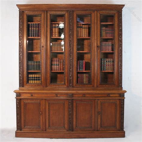 Victorian Ivy Carved Oak Library Bookcase Antiques Atlas