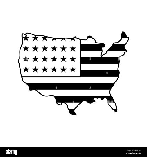 mapa de estados unidos con la bandera americana diseño de ilustraciones vectoriales imagen