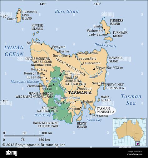 Mapas De Tasmania Fotos e Imágenes de stock Alamy
