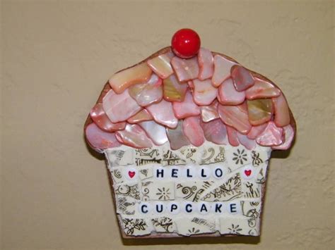 Pink And Gold Cupcake Mosaic Glass Mosaic Art Hello Cupcake Mosaic