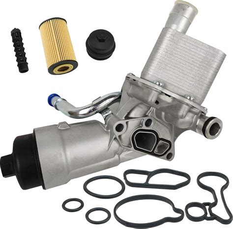 Engine Oil Cooler Filter Housing Assembly Adapter Kit With Gaskets Cap