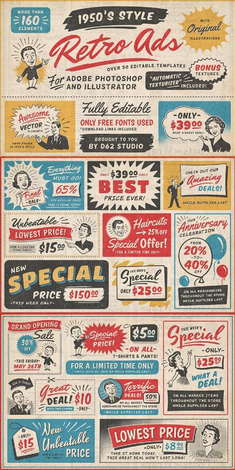 1950s Retro Style Ad Templates Retro Ads Retro Wallpaper Retro