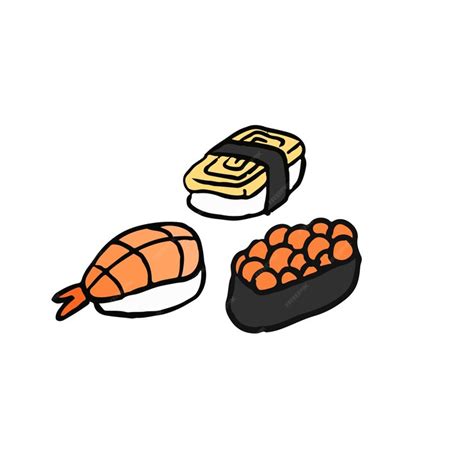 Surtido De Comida Japonesa Sushi Ilustración Vector Gratis