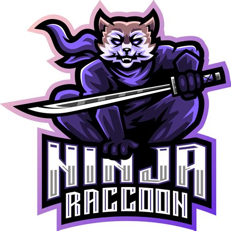 Ninja Raccoon Esport Mascot Logo Design By Visink