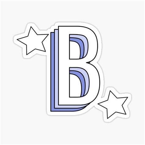 Aesthetic Blue Letter B With Stars Sticker For Sale By Allielibby