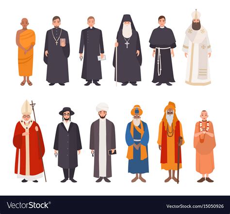 Set Of Religion People Different Characters Vector Image