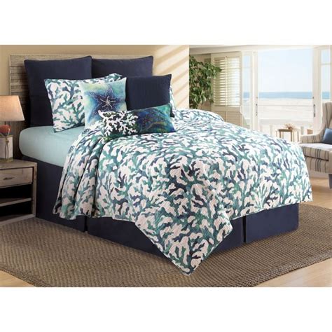 Candf Home Aqua Reef Reversible Quilt Set Bed Bath And Beyond King