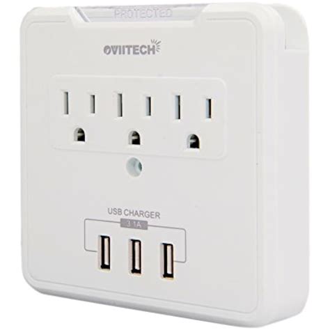 Multi Multioutlets Outlet Wall Mount Adapter Surge Protector 3 High