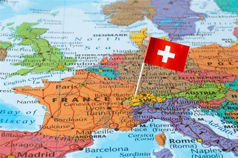 Switzerland Flag Pin On Map Flag Of Switzerland On Map Officially The