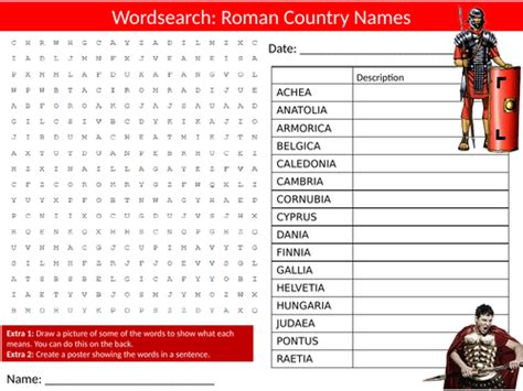 5 X Ancient Rome Wordsearch Sheet Starter Activity Keywords Cover