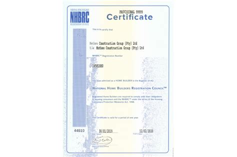Certificates Motheo Construction Group