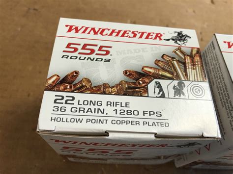 1110 Rounds Winchester Ammo 22lr555hp 555 22 Lr 36 Gr Copper Plated