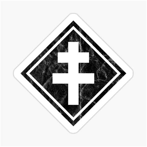 The Cross Of Lorraine Rhombus V2 Vintage White Sticker For Sale By