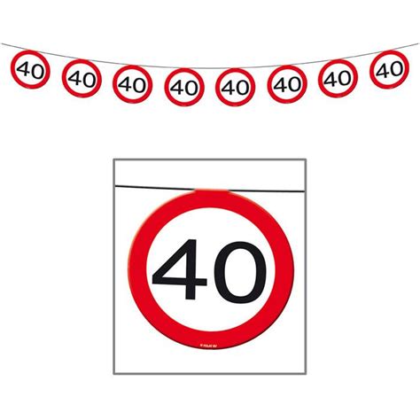 Jahrestag, alles gute zum geburtstag herzlichen glückwunsch. Girlande Verkehrsschild 40. Geburtstag 12 m günstig kaufen ...