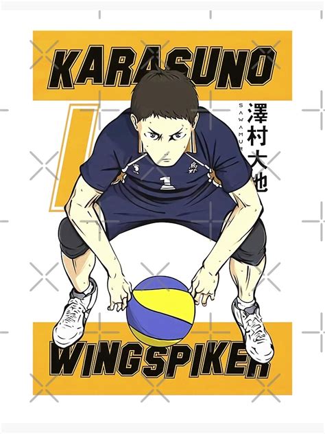 Lámina Metálica Anime Manga Voleibol Haikyuu Karasuno Sawamura Wing
