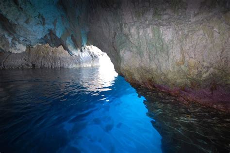 Inside The Blue Caves In Zakynthos Island Greece Zakynthos Boat