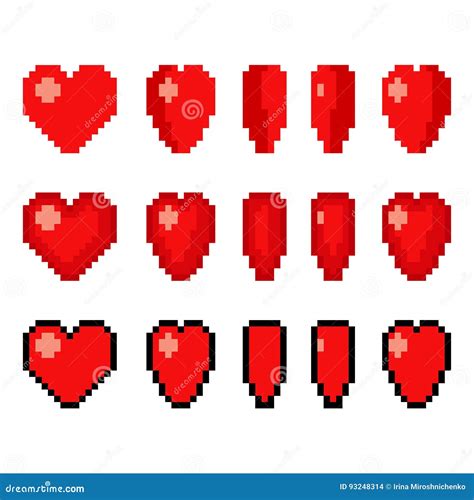 Pixel Art Heart Animation Stock Vector Illustration Of Feelings 93248314