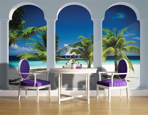 Beach Tropical Paradise Arches Photo Wallcovering