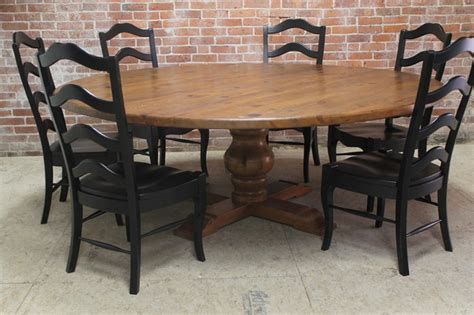 Large 84 Rustic Round Table Rustic Dining Tables Boston By