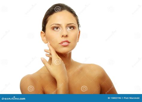 Beautiful Woman S Face Stock Photo Image Of Nude Background