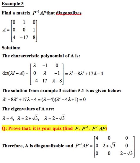 Solved Find A Matrix P1 Ap That Diagonalizes A 0 1 0 0