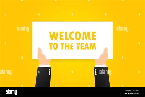 Welcome To The Team Banner In Hands Partnership Teamwork Concept