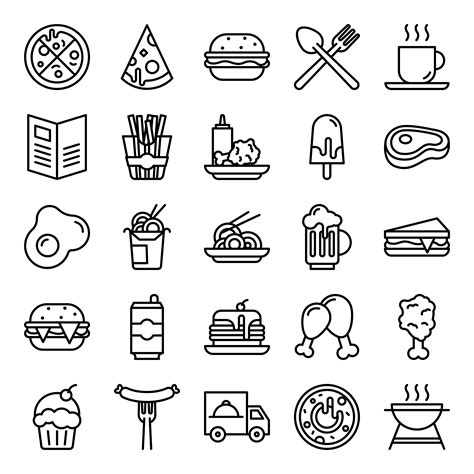 Fast Food Icons Pack 533847 Vector Art At Vecteezy