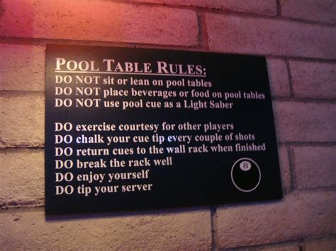 Funny Pool Table Rules Yelp
