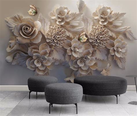 Custom Large Wallpapers For Living Room Stereoscopic