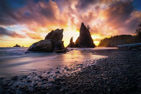 Washington Coast Sunset Photograph By James Udall Pixels