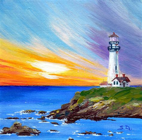 Lighthouse Of Hope Painting By Svitlana Davydova