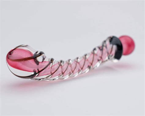 Glass Dildo Pink Candy Stripe