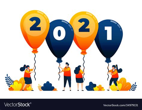 Countdown 2020 To 2021 With Theme Balloons Vector Image