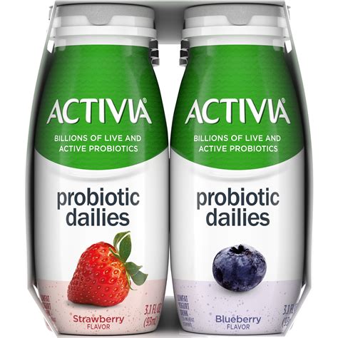 Activia Probiotic Dailies Strawberry And Blueberry Yogurt Drink Variety