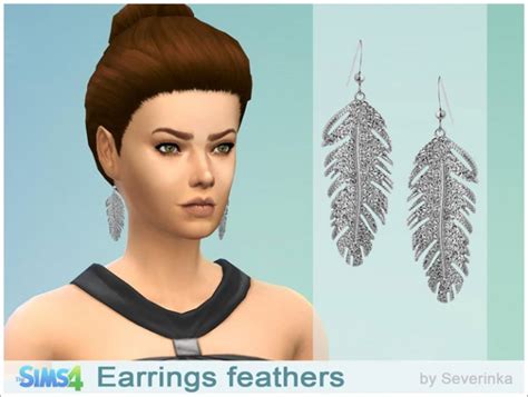 Feather Earrings Sims 4 Jewelry