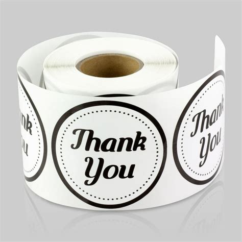 Round Thank You Stickers 2 Inch 300 Labels Per Roll 2 Rolls Black