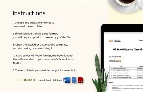 Hr Due Diligence Checklist Template In Ms Word Portable Documents