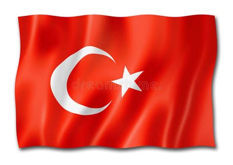 Turkish Flag Isolated On White Stock Illustration Illustration Of