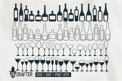 Wine Glass And Bottle Wine Svg Bundle By Greatype19 Thehungryjpeg