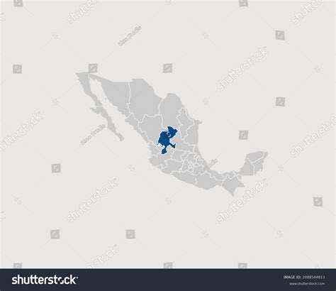 Zacatecas Highlighted On Mexico Map Eps Stock Vector Royalty Free