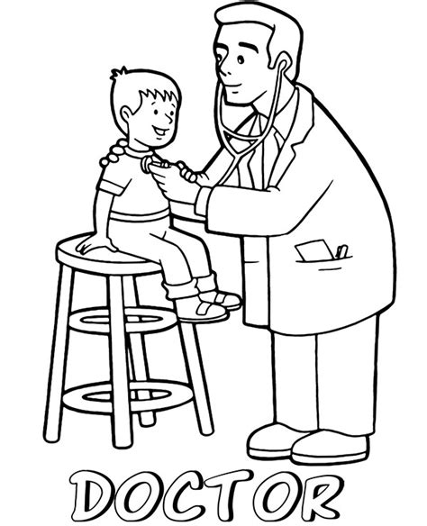 Doctor Coloring Page Pediatrician Printable Image