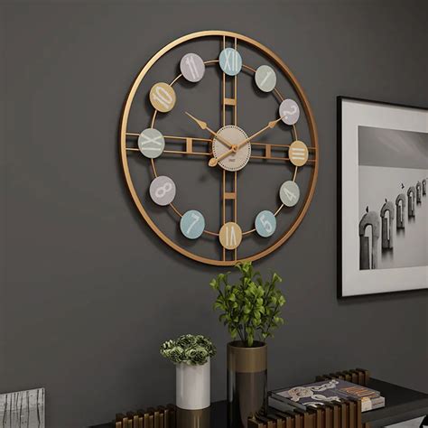 New 3d Hanging Clock 50cm Europe America Fashionable Style Iron Silent
